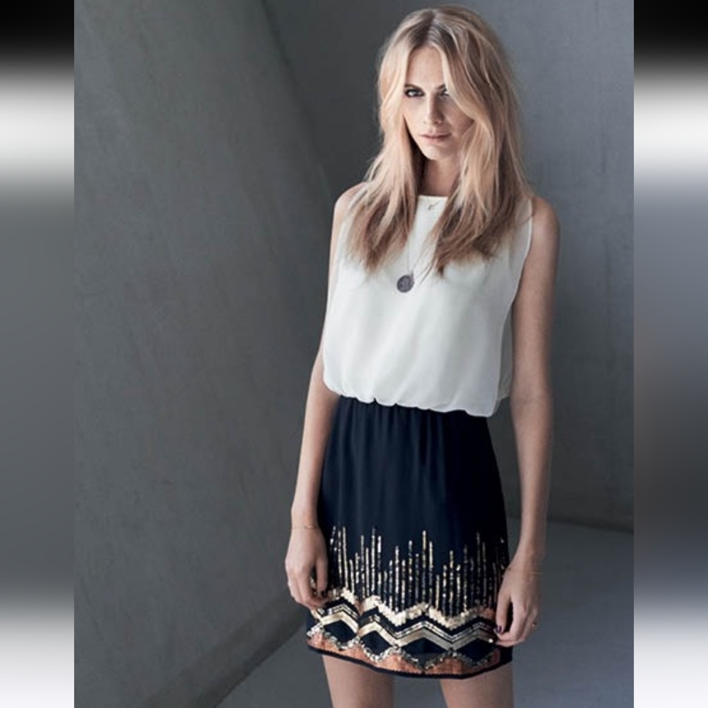 Vero Moda Sister Mini Dress Size Large White Asparagus